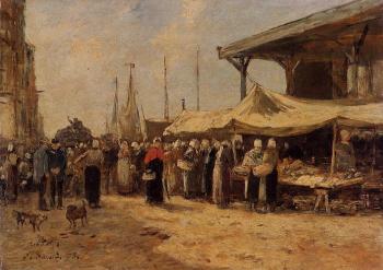 尤金 佈丹 Trouville, Fish Market